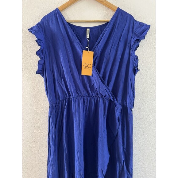 Women's maxi dress royal blue Boho V-Neck Wedding Guest Graduation Party XXL - Picture 8 of 14